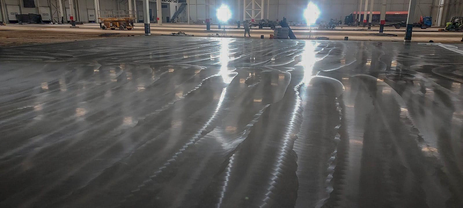 Concrete floor finishing process